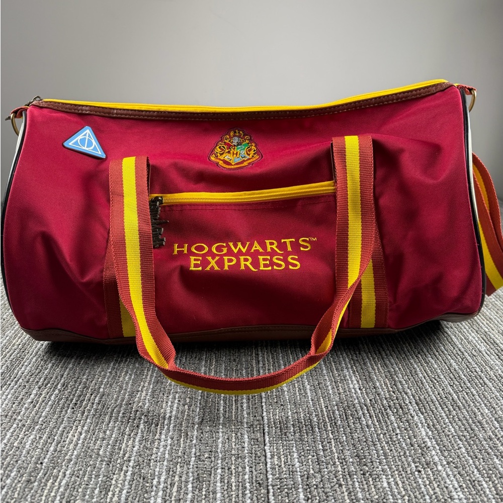 Hogwarts Express Red Duffel Bag with Yellow Accents